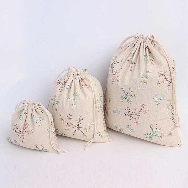 Eco-Friendly Soft Cotton Jewelry Pouch Dust Customized Bag Linen Small Drawstring Bag With Logo - 图片 2