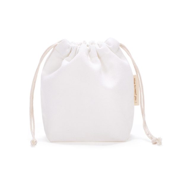 Eco Friendly Small Cute Cloth Makeup Dust Small Gift Jewelry Reusable Makeup Storage Pouch Canvas Cotton Drawstring Bag - 图片 3