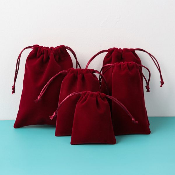 In Stock Mini Size Beautiful Custom Logo Soft Jewelry Packaging Pouch Travel Dust Drawstring Velvet Bag - 图片 3