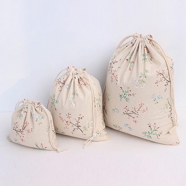 Eco-Friendly Soft Cotton Jewelry Pouch Dust Customized Bag Linen Small Drawstring Bag With Logo - 图片 4