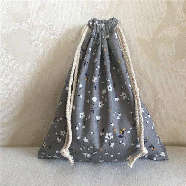 Wholesale Full Screen Printing Custom Logo Printed Size Cotton Dust Pouch Canvas Drawstring Bag - 图片 4