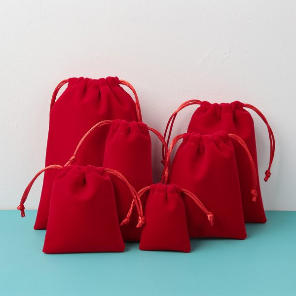 In Stock Mini Size Beautiful Custom Logo Soft Jewelry Packaging Pouch Travel Dust Drawstring Velvet Bag - 图片 4