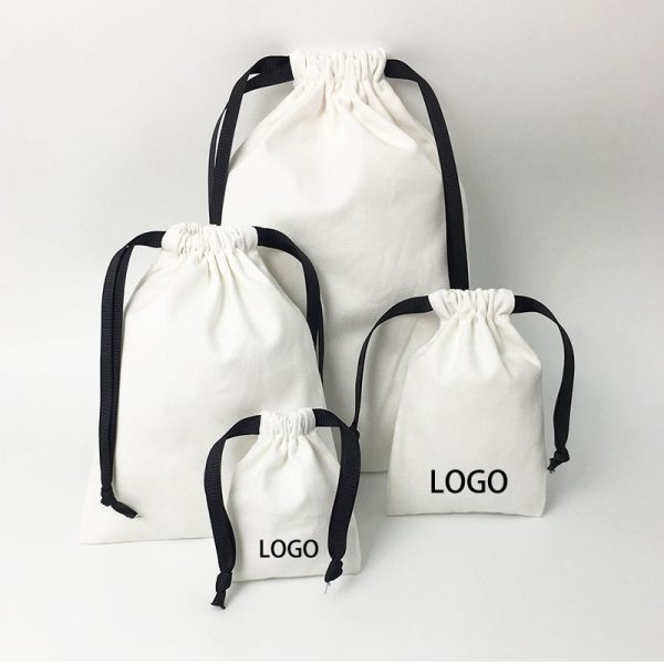 Eco Friendly Small Cute Cloth Makeup Dust Small Gift Jewelry Reusable Makeup Storage Pouch Canvas Cotton Drawstring Bag - 图片 4