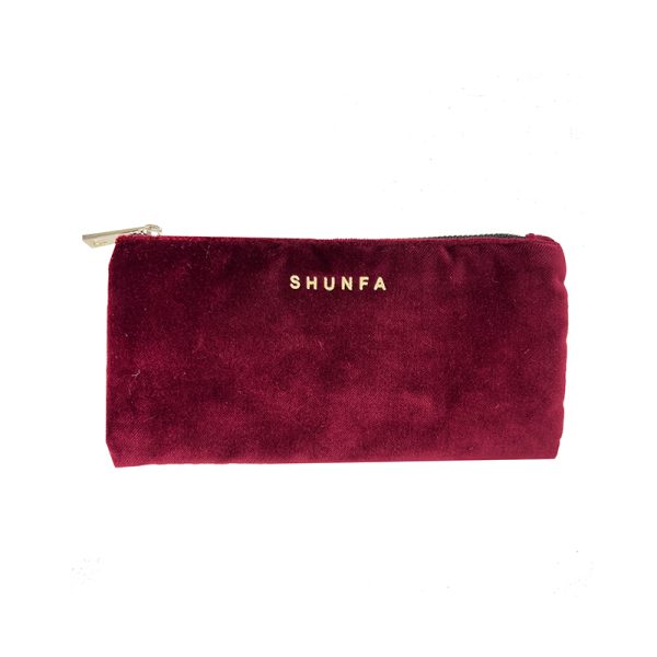 Custom Women Red Velvet Cosmetic Bag With Zipper Soft Velvet Portable Storage Plain Velvet Cosmetic Bag - 图片 5