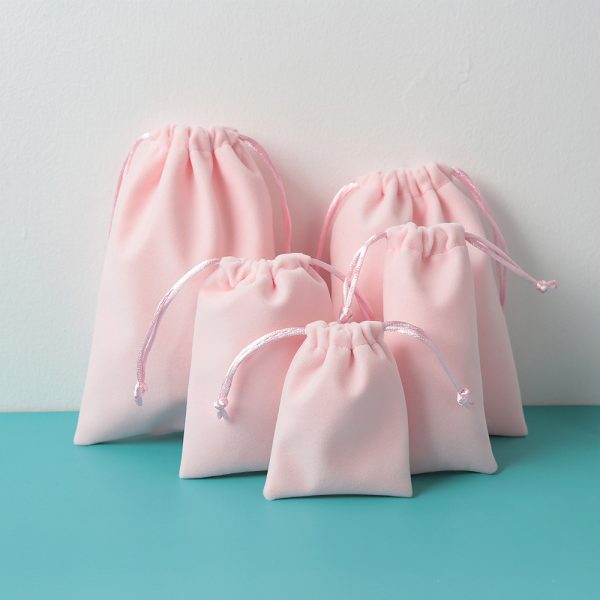 In Stock Mini Size Beautiful Custom Logo Soft Jewelry Packaging Pouch Travel Dust Drawstring Velvet Bag - 图片 5