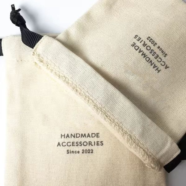 Luxury Custom Printed Eco Organic Soft Thin Recycled Canvas Brushed Twill Calico Cotton Flannel Linen Mesh Muslin Drawstring Bag - 图片 5