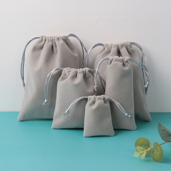 In Stock Mini Size Beautiful Custom Logo Soft Jewelry Packaging Pouch Travel Dust Drawstring Velvet Bag - 图片 7