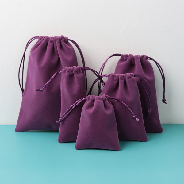 In Stock Mini Size Beautiful Custom Logo Soft Jewelry Packaging Pouch Travel Dust Drawstring Velvet Bag - 图片 8