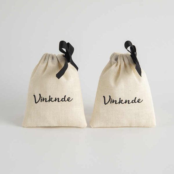 Custom Logo Mini Recyclable Linen Muslin Thick Necklace Earring Rings Packing Canvas Jewelry Pouch Cotton Drawstring Bag - 图片 5