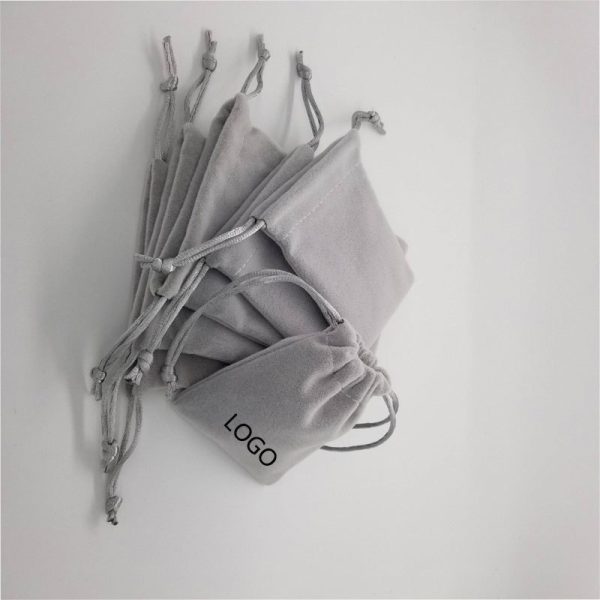 Custom Logo Printed Velvet Pouches Long Drawstring Gift Bags for Jewelry & Accessories Tube Packaging Watches Glasses Earrings - 图片 2