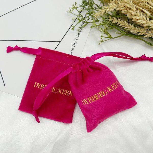 Custom Personalized White Velvet Dust Packaging Pouch Small Eco Friendly Drawstring Jewelry Bag With Logo - 图片 3