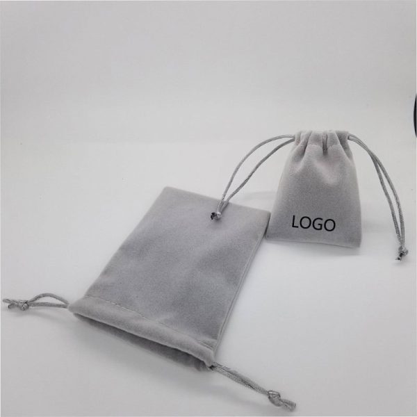 Custom Logo Printed Velvet Pouches Long Drawstring Gift Bags for Jewelry & Accessories Tube Packaging Watches Glasses Earrings - 图片 3