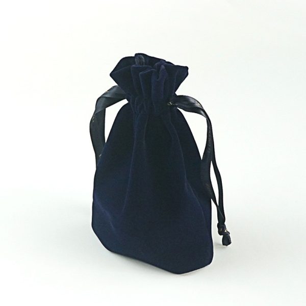 Custom Logo Printed Velvet Drawstring Bottom Cosmetic Pouch Brown Soft Velvet Gift Packaging Dust Bag - 图片 2