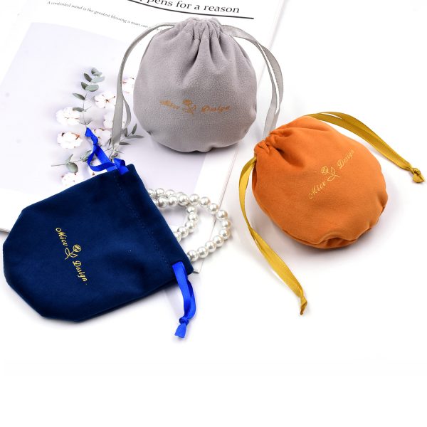Custom Wholesale Jewelry Accessories Packaging Velvet Gemstone Jewelry Accessories Packaging Pouch Earrings Necklace Ring Bag - 图片 2