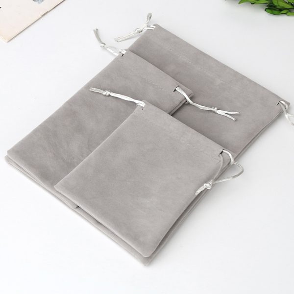 Custom Logo Printed Velvet Pouches Long Drawstring Gift Bags for Jewelry & Accessories Tube Packaging Watches Glasses Earrings - 图片 4