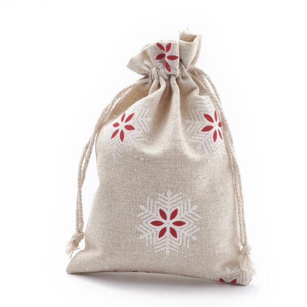 Custom Plenty Lovely Fruit Flower Grass Cat Owl Flamingo Rabbit Flax Patterns Gift Pouch Linen Dust Drawstring Bag - 图片 4