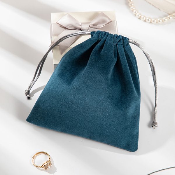 Wholesale Custom Logo Velvet Pouch Bag for Jewelry Packaging Pouch Velvet Gift Bag Velvet Drawstring Bag - 图片 6