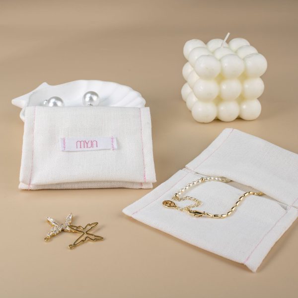 Luxury Embroidered Elegant Look Protective Travel Organizer Custom Branding Jewelry Display Cotton Envelope Pouch - 图片 4
