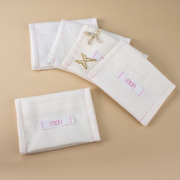 Luxury Embroidered Elegant Look Protective Travel Organizer Custom Branding Jewelry Display Cotton Envelope Pouch - 图片 2
