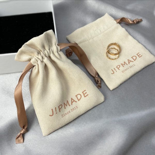 Custom Logo Black Flocked Fabric Pouch With Drawstring Jewelry Gift Storage Bag Velvet Pouch Flannel Drawstring Pocket - 图片 3