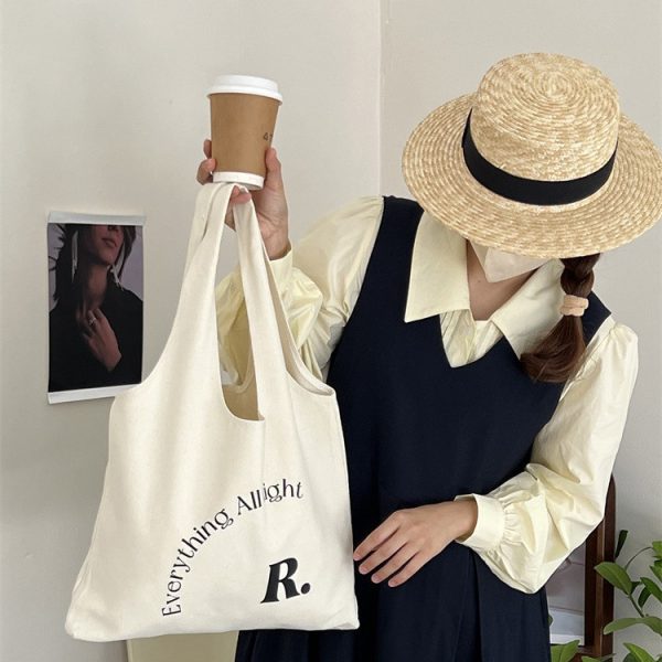 Wholesale Cotton Grocery Gift Shopping Vest Tote Bag Foldable Canvas Custom Logo Printed for Daily Use - 图片 4