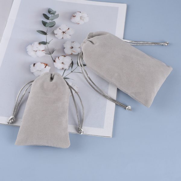 Wholesale Custom Logo Velvet Pouch Bag for Jewelry Packaging Pouch Velvet Gift Bag Velvet Drawstring Bag - 图片 2